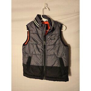 Oshkosh Boys Gray Puffer Vest zips Size 4T Pockets